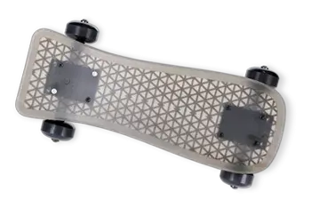 Prototipo funzionale di skateboard stampato in 3D su stampante 3D MJP 5600 multi-materiale