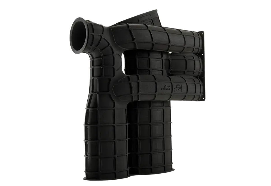 Condotto per il settore aerospaziale in nylon nero stampato in 3D