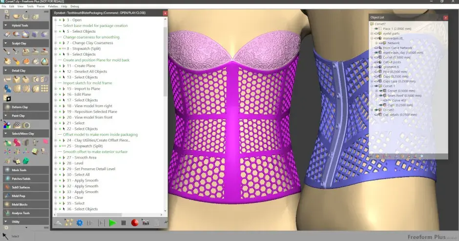 Immagine del corsetto creato con Geomagic Freeform