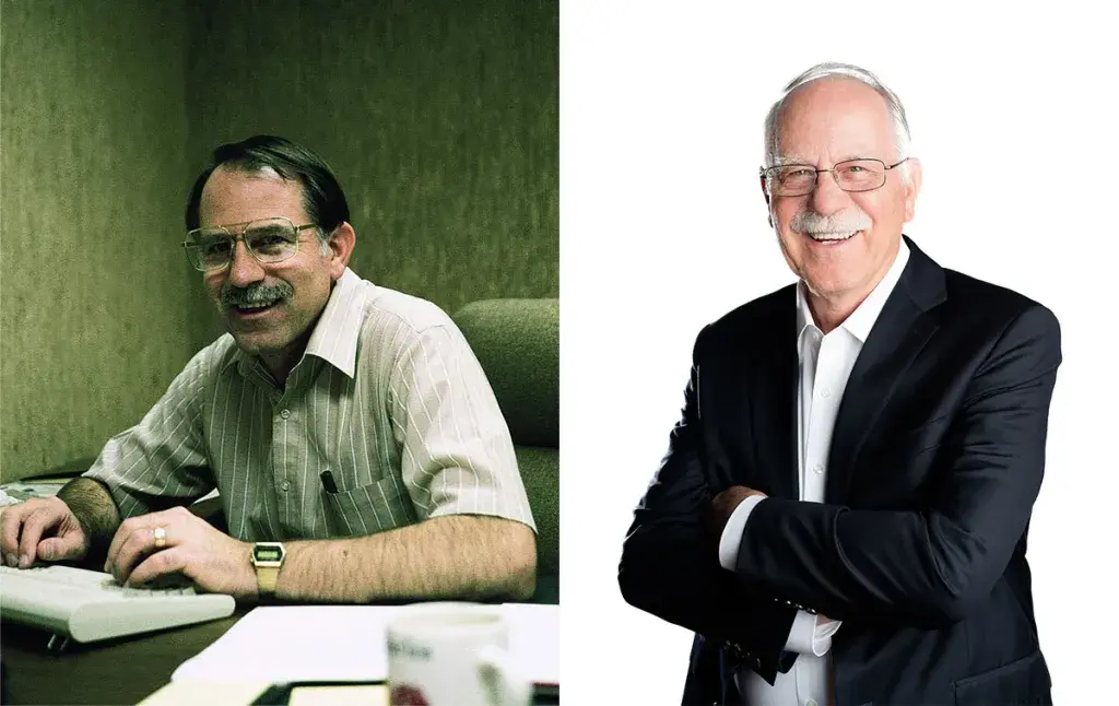 Chuck Hull then and now