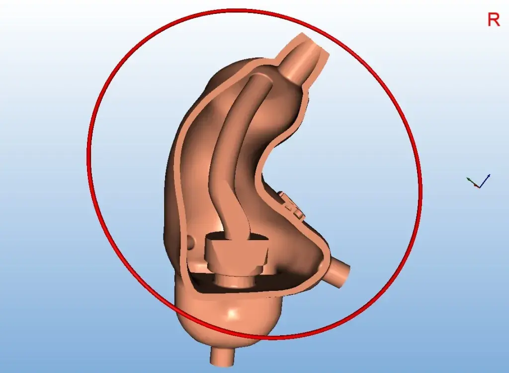 Sezione trasversale di uno stampo 3D di ACS Custom