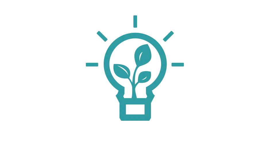 Immagine di una lampadina con una foglia all’interno