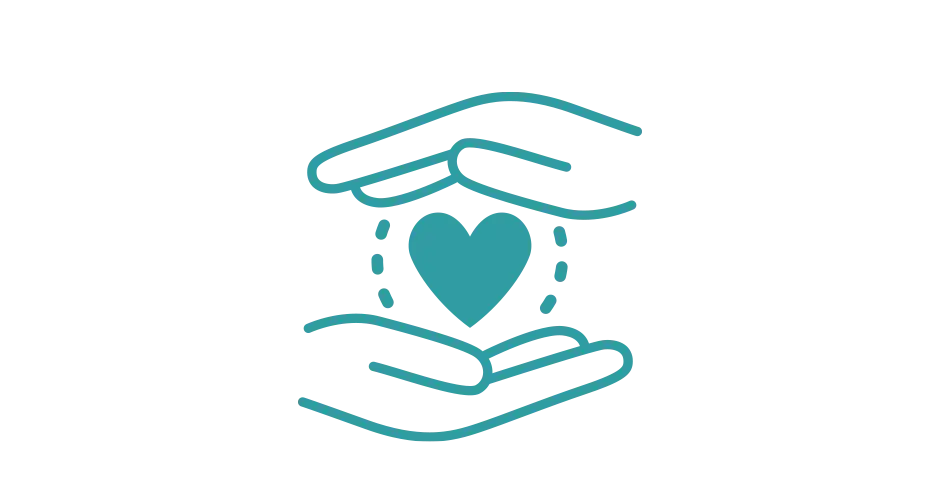 icona che mostra 2 mani che sostengono un cuore
