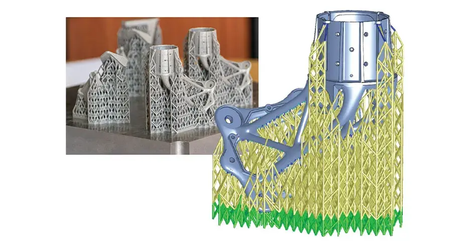 Supporto torre cono ottimizzato assegnato a una parte industriale