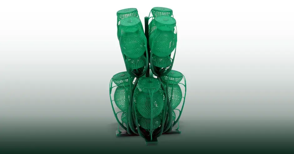 modelli in cera verde su un apposito supporto