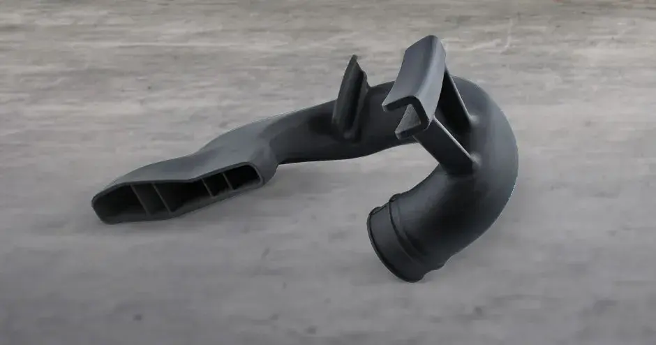 unità di raffreddamento dei freni stampata in 3d in materiale duraform ex black sls