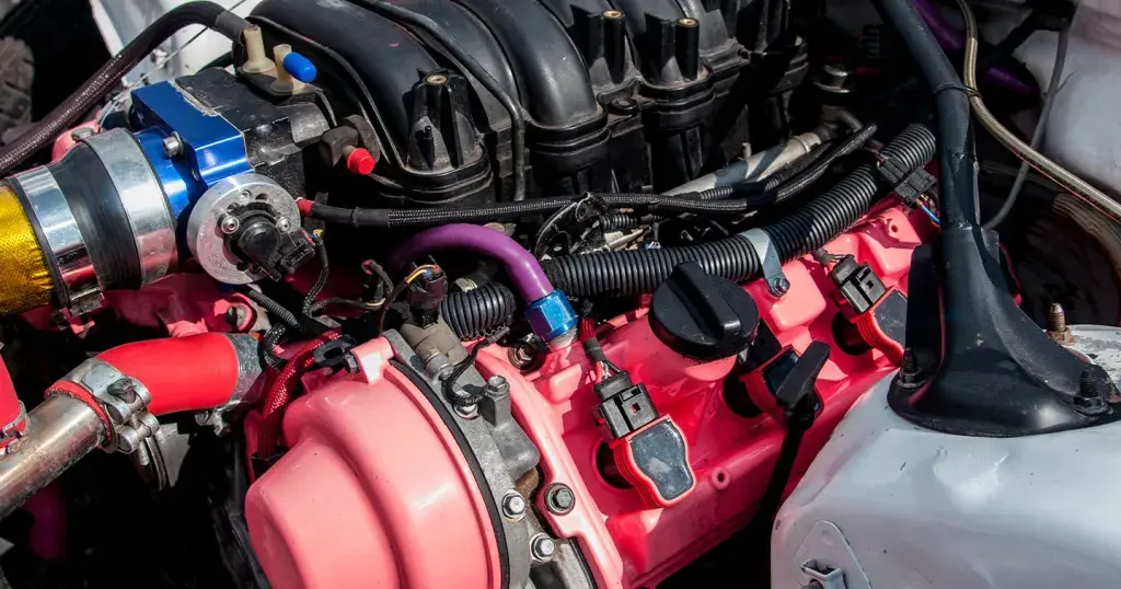 under hood image showing engine