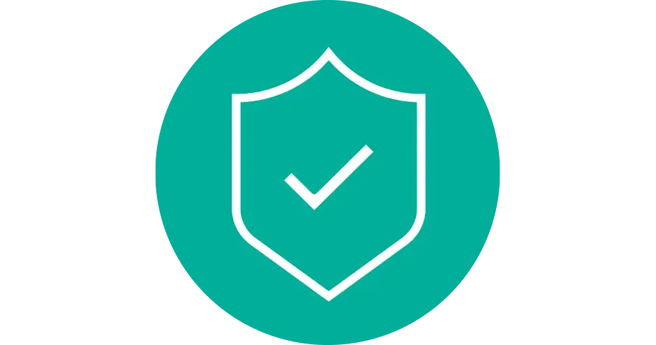 a checkmark inside of a shield