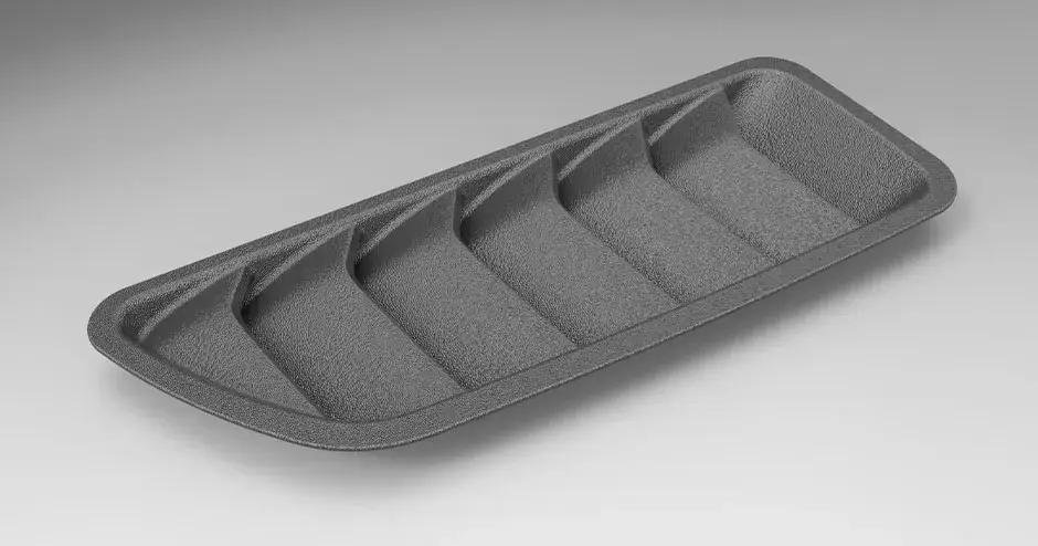 Una griglia in plastica a “pelle di squalo” stampata in 3D con qualità ad alte prestazioni e finitura superficiale testurizzata.