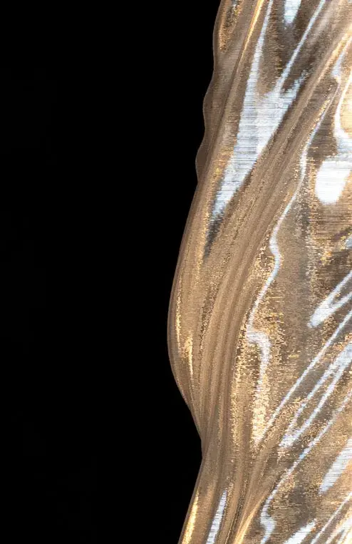 Lampada progettata da Slicelab e stampata in 3D con pellet di PETG sulla stampante EXT 1270 Titan Pellet.