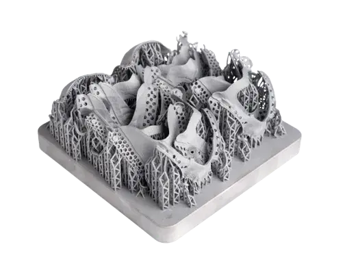 Parti odontoiatriche DMP stampate in 3D su un vassoio